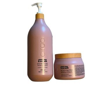 Ciroa Australia Body Wash & Body Butter Cream Duo Pink Rose & Oak Milk 2 Pc Set